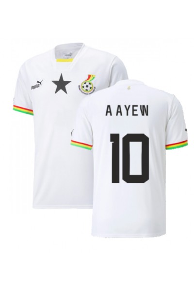 Ghana Andre Ayew #10 Jalkapallovaatteet Kotipaita MM-kisat 2022 Lyhythihainen
